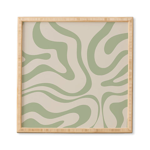 Kierkegaard Design Studio Liquid Swirl Almond and Sage Framed Wall Art