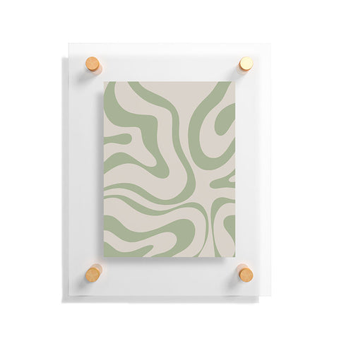 Kierkegaard Design Studio Liquid Swirl Almond and Sage Floating Acrylic Print