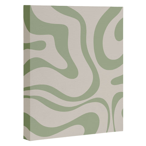 Kierkegaard Design Studio Liquid Swirl Almond and Sage Art Canvas