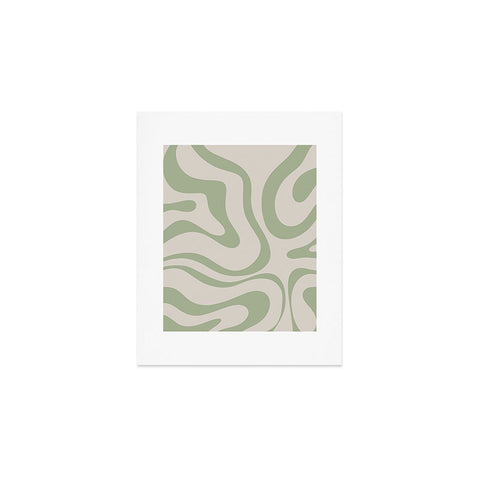 Kierkegaard Design Studio Liquid Swirl Almond and Sage Art Print
