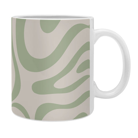 Kierkegaard Design Studio Liquid Swirl Almond and Sage Coffee Mug
