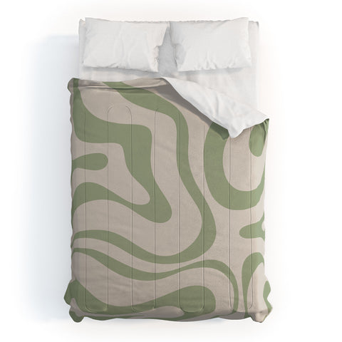 Kierkegaard Design Studio Liquid Swirl Almond and Sage Comforter