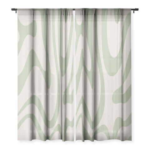 Kierkegaard Design Studio Liquid Swirl Almond and Sage Sheer Non Repeat