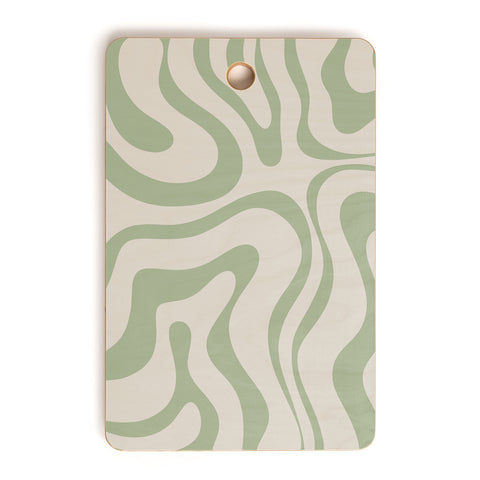 Kierkegaard Design Studio Liquid Swirl Almond and Sage Cutting Board Rectangle