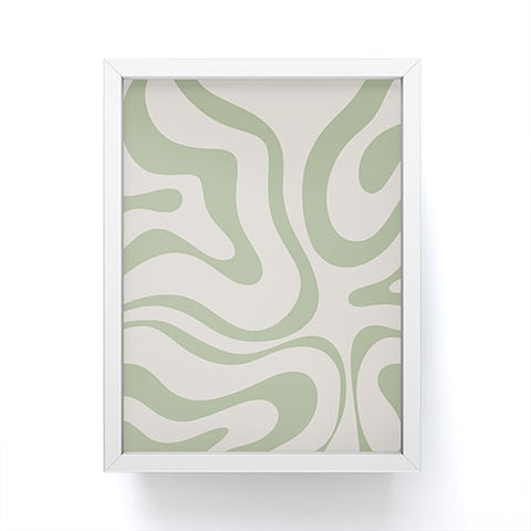Kierkegaard Design Studio Liquid Swirl Almond and Sage Framed Mini Art Print