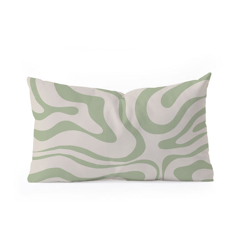 Kierkegaard Design Studio Liquid Swirl Almond and Sage Oblong Throw Pillow