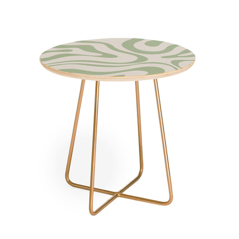 Kierkegaard Design Studio Liquid Swirl Almond and Sage Round Side Table
