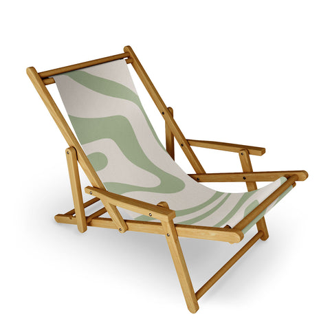 Kierkegaard Design Studio Liquid Swirl Almond and Sage Sling Chair