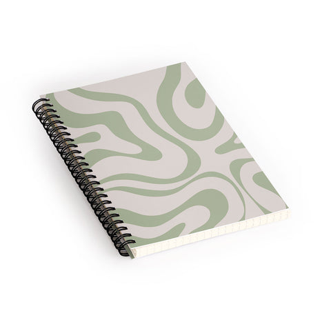 Kierkegaard Design Studio Liquid Swirl Almond and Sage Spiral Notebook
