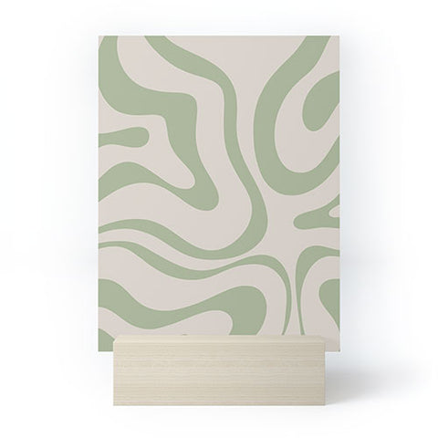 Kierkegaard Design Studio Liquid Swirl Almond and Sage Mini Art Print