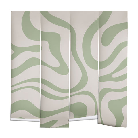 Kierkegaard Design Studio Liquid Swirl Almond and Sage Wall Mural