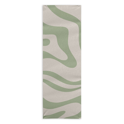 Kierkegaard Design Studio Liquid Swirl Almond and Sage Yoga Towel