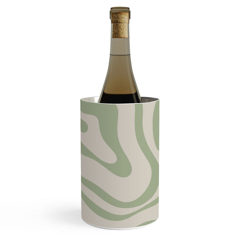 Kierkegaard Design Studio Liquid Swirl Almond and Sage Wine Chiller
