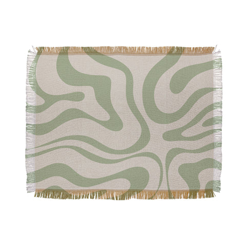 Kierkegaard Design Studio Liquid Swirl Almond and Sage Throw Blanket