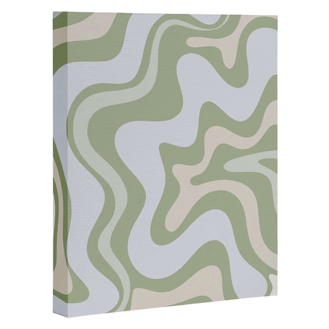 Kierkegaard Design Studio Liquid Swirl Contemporary Light Sage Art Canvas