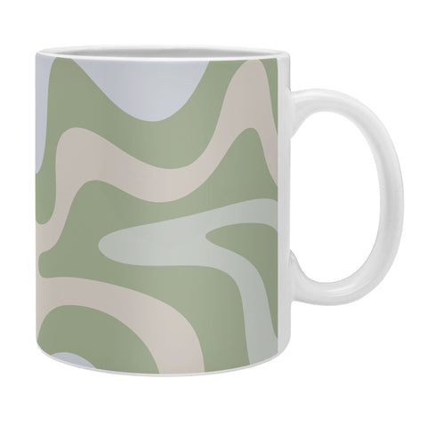 Kierkegaard Design Studio Liquid Swirl Contemporary Light Sage Coffee Mug