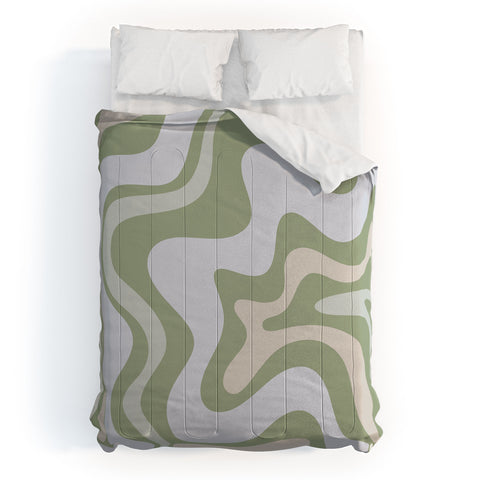 Kierkegaard Design Studio Liquid Swirl Contemporary Light Sage Comforter