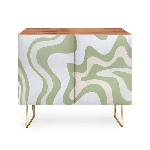 Kierkegaard Design Studio Liquid Swirl Contemporary Light Sage Credenza