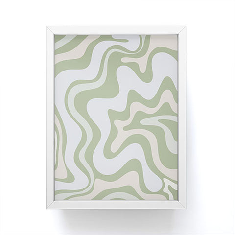 Kierkegaard Design Studio Liquid Swirl Contemporary Light Sage Framed Mini Art Print