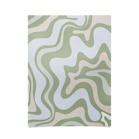 Kierkegaard Design Studio Liquid Swirl Contemporary Light Sage Poster