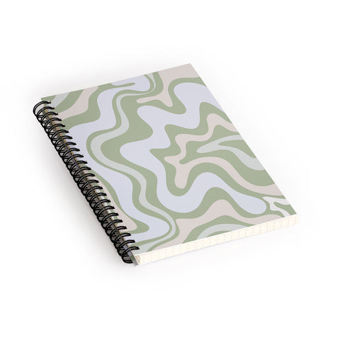 Kierkegaard Design Studio Liquid Swirl Contemporary Light Sage Spiral Notebook