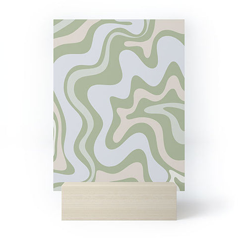 Kierkegaard Design Studio Liquid Swirl Contemporary Light Sage Mini Art Print