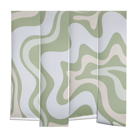 Kierkegaard Design Studio Liquid Swirl Contemporary Light Sage Wall Mural