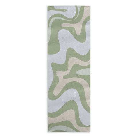 Kierkegaard Design Studio Liquid Swirl Contemporary Light Sage Yoga Towel