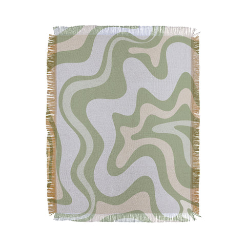 Kierkegaard Design Studio Liquid Swirl Contemporary Light Sage Throw Blanket
