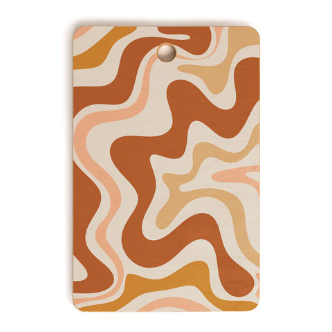 Kierkegaard Design Studio Liquid Swirl Earth Tones Cutting Board Rectangle