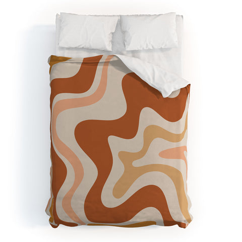 Kierkegaard Design Studio Liquid Swirl Earth Tones Duvet Cover