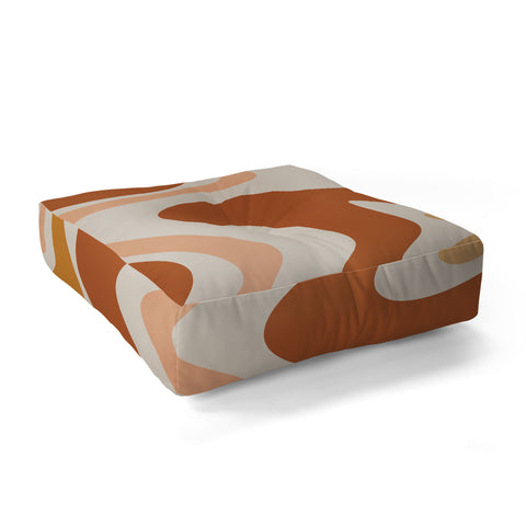 Kierkegaard Design Studio Liquid Swirl Earth Tones Floor Pillow Square