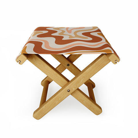 Kierkegaard Design Studio Liquid Swirl Earth Tones Folding Stool