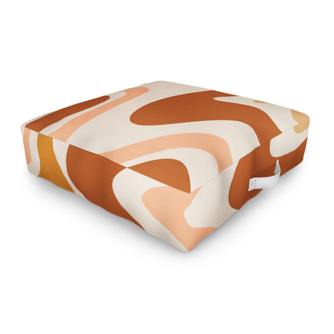 Kierkegaard Design Studio Liquid Swirl Earth Tones Outdoor Floor Cushion