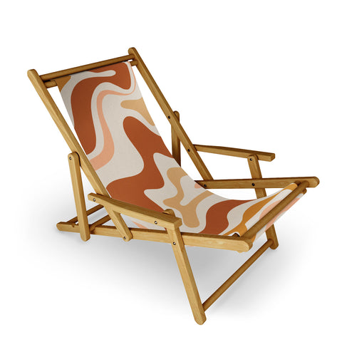 Kierkegaard Design Studio Liquid Swirl Earth Tones Sling Chair