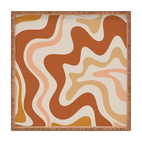 Kierkegaard Design Studio Liquid Swirl Earth Tones Square Tray