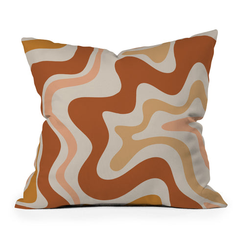 Kierkegaard Design Studio Liquid Swirl Earth Tones Throw Pillow
