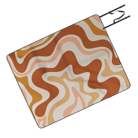 Kierkegaard Design Studio Liquid Swirl Earth Tones Picnic Blanket