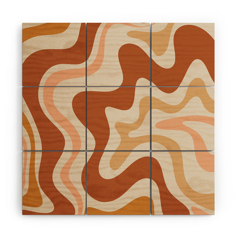Kierkegaard Design Studio Liquid Swirl Earth Tones Wood Wall Mural