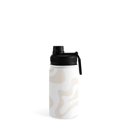 Kierkegaard Design Studio Liquid Swirl Pale Beige and White Water Bottle