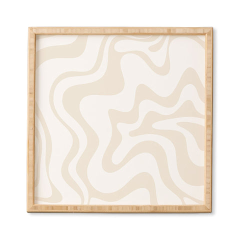 Kierkegaard Design Studio Liquid Swirl Pale Beige and White Framed Wall Art