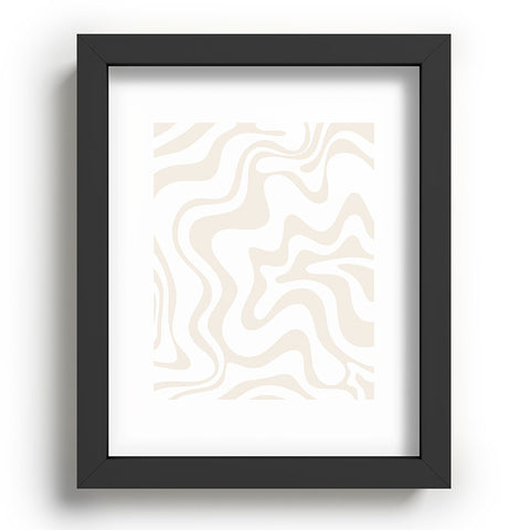 Kierkegaard Design Studio Liquid Swirl Pale Beige and White Recessed Framing Rectangle