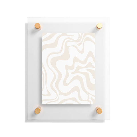 Kierkegaard Design Studio Liquid Swirl Pale Beige and White Floating Acrylic Print