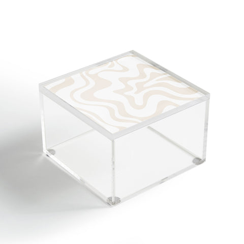 Kierkegaard Design Studio Liquid Swirl Pale Beige and White Acrylic Box