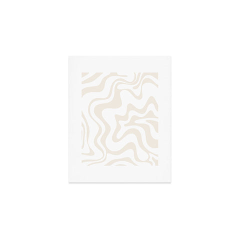 Kierkegaard Design Studio Liquid Swirl Pale Beige and White Art Print