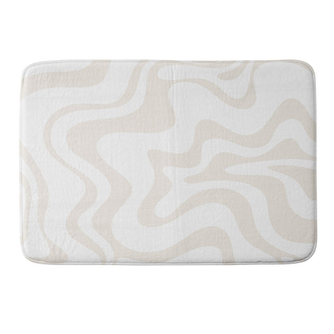 Kierkegaard Design Studio Liquid Swirl Pale Beige and White Memory Foam Bath Mat