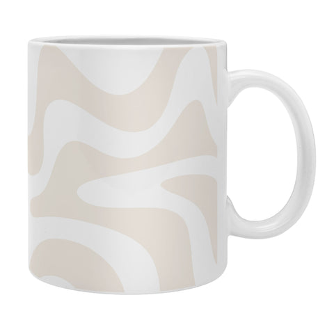 Kierkegaard Design Studio Liquid Swirl Pale Beige and White Coffee Mug