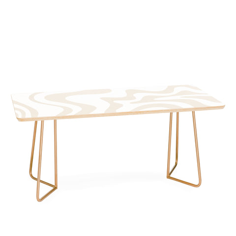 Kierkegaard Design Studio Liquid Swirl Pale Beige and White Coffee Table