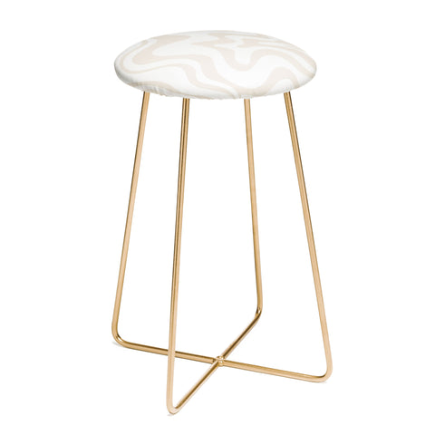Kierkegaard Design Studio Liquid Swirl Pale Beige and White Counter Stool