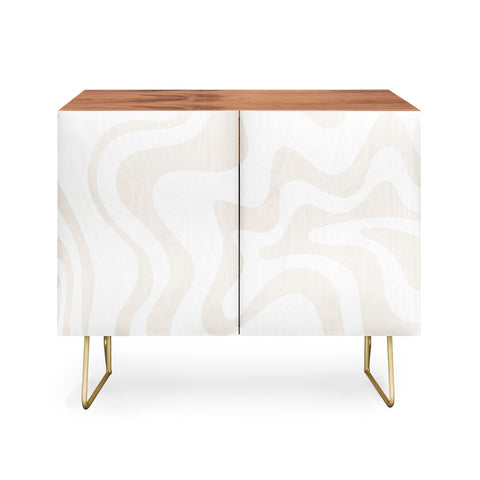 Kierkegaard Design Studio Liquid Swirl Pale Beige and White Credenza